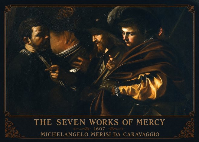 Michelangelo Merisi da Caravaggio The Seven Works of Mercy VI No1 - Juliste