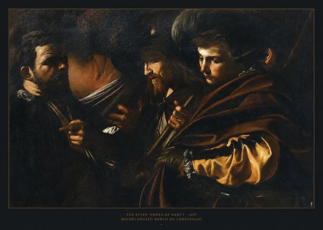 Michelangelo Merisi da Caravaggio The Seven Works of Mercy VI No6 - Juliste