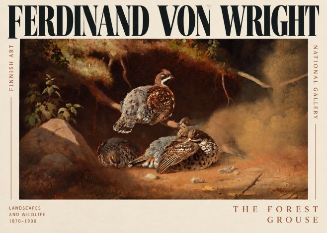 Ferdinand von Wright Grouse in a Forest Hollow No3 - Juliste