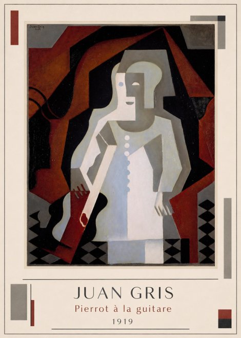 Juan Gris Pierrot À La Guitare No2 - Juliste