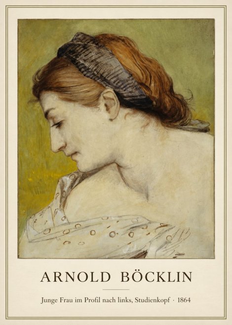 Arnold Böcklin Junge Frau Im Profil Nach Links, Studienkopf No1 - Juliste