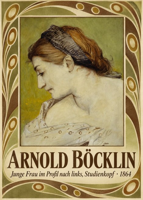 Arnold Böcklin Junge Frau Im Profil Nach Links, Studienkopf No5 - Juliste
