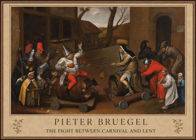 Pieter Bruegel The Fight Between Carnival and Lent IV No1 - Juliste