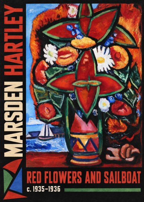 Marsden Hartley Red Flowers and Sailboat No3 - Juliste