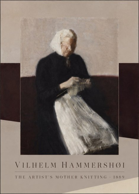 Vilhelm Hammershøi The Artist's Mother Knitting No6 - Juliste