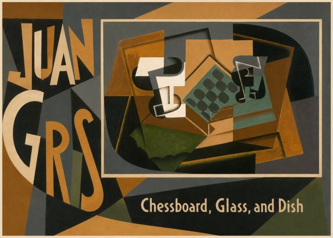 Juan Gris Chessboard, Glass, and Dish No2 - Juliste