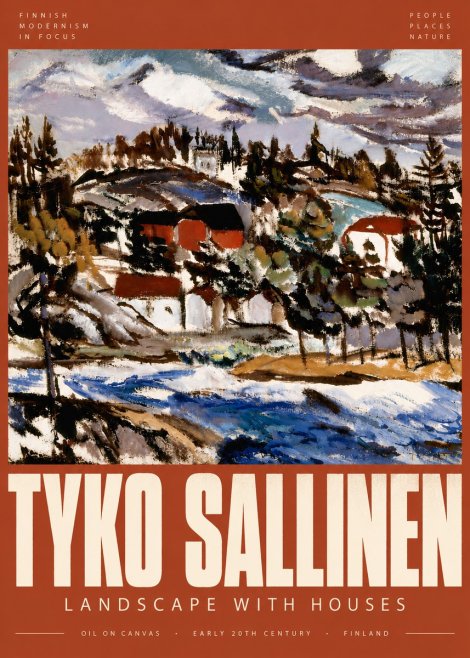 Tyko Sallinen Landscape with Houses No6 - Juliste
