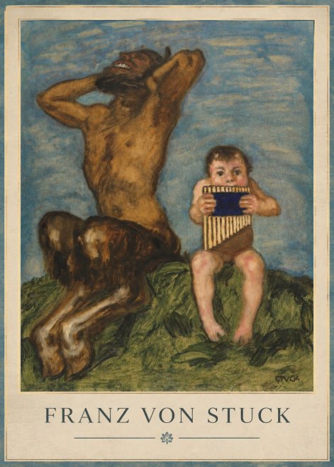 Franz von Stuck Laughing Faun and Playing Putto No3 - Juliste