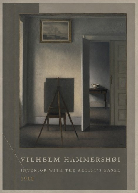 Vilhelm Hammershøi Interior with the Artist's Easel II No2 - Juliste