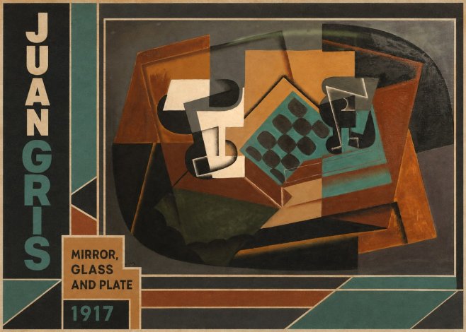 Juan Gris Mirror, Glass and Plate No4 - Juliste