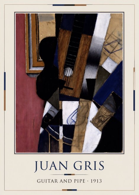 Juan Gris Guitar and Pipe II No3 - Juliste