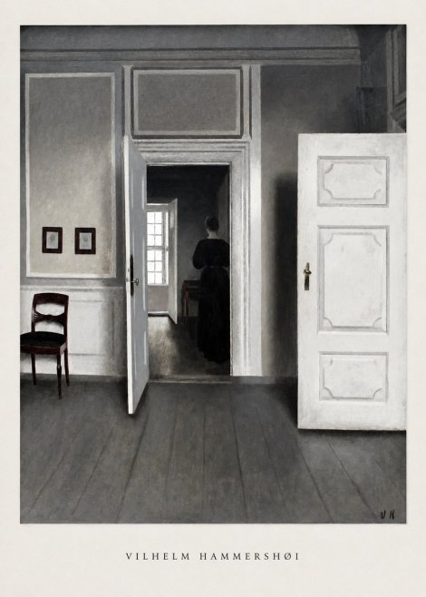 Vilhelm Hammershøi Interior with a Woman Seen from Behind No6 - Juliste