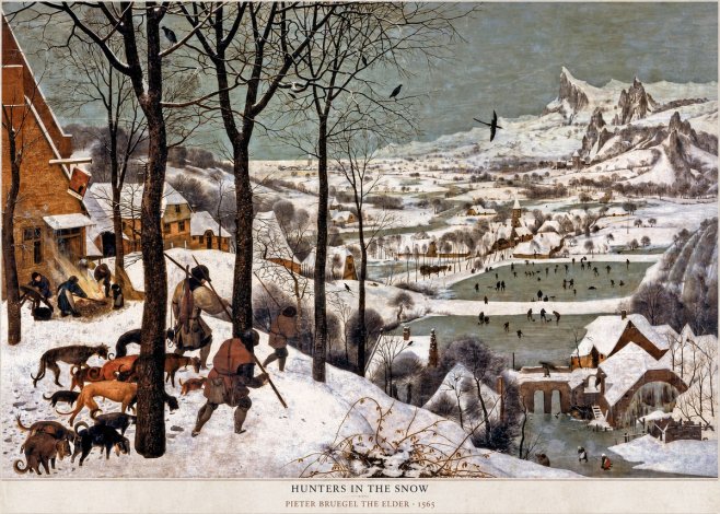 Pieter Bruegel Hunters in the Snow No3 - Juliste