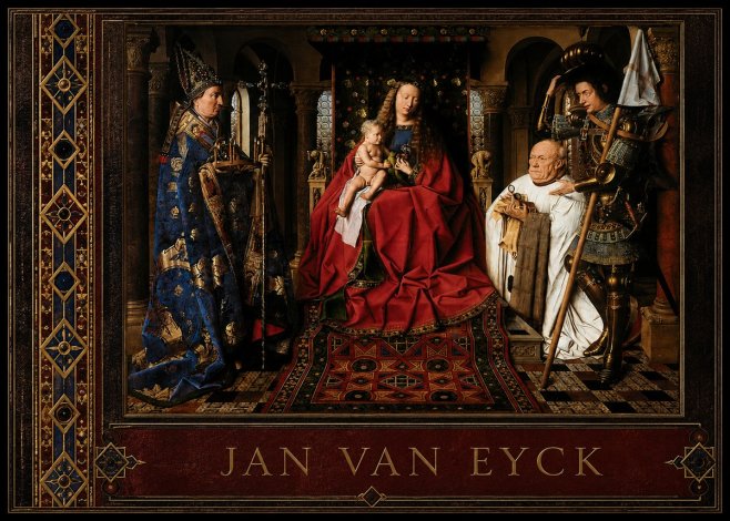 Jan van Eyck The Virgin and Child with Canon Van Der Paele No2 - Juliste