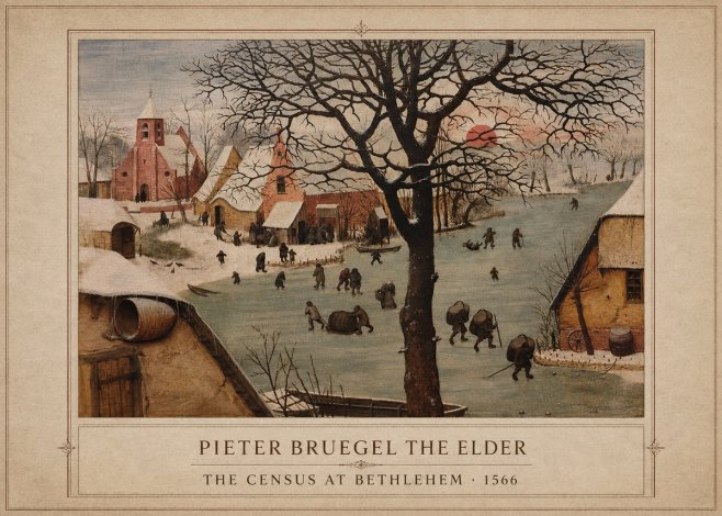 Pieter Bruegel The Census at Bethlehem V No1 - Juliste