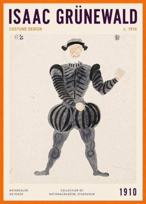 Isaac Grünewald Costume Design C. 1910 No2 - Juliste