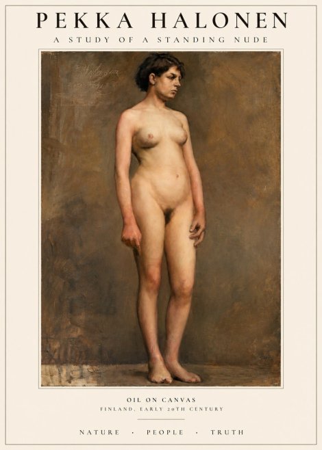 Pekka Halonen A Study of a Standing Nude No1 - Juliste