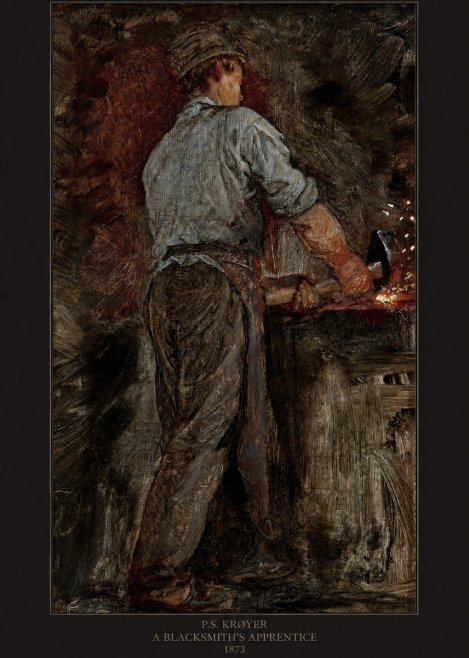 P.S. Krøyer A Blacksmith's Apprentice No6 - Juliste