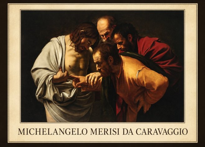 Michelangelo Merisi da Caravaggio The Incredulity of Saint Thomas IV No1 - Juliste