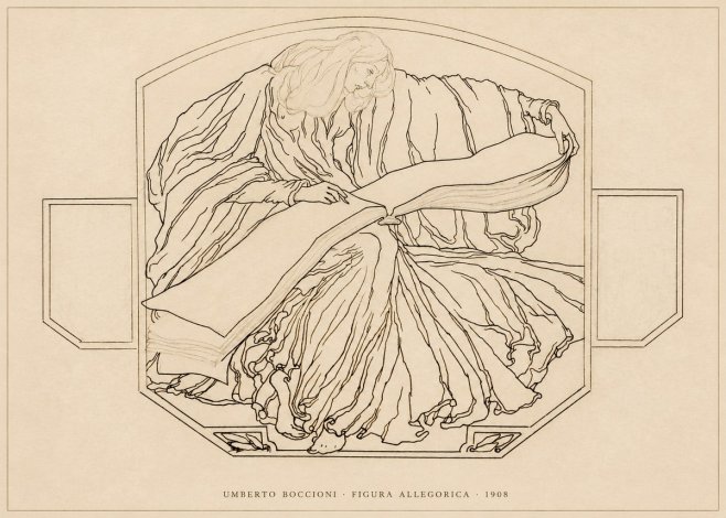 Umberto Boccioni Figura Allegorica No5 - Juliste