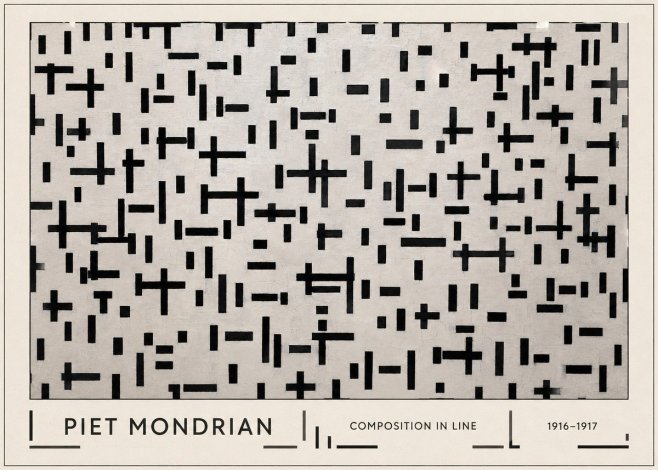 Piet Mondrian Composition in Line No1 - Juliste