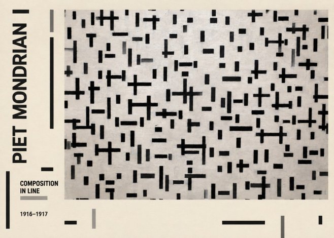Piet Mondrian Composition in Line No2 - Juliste
