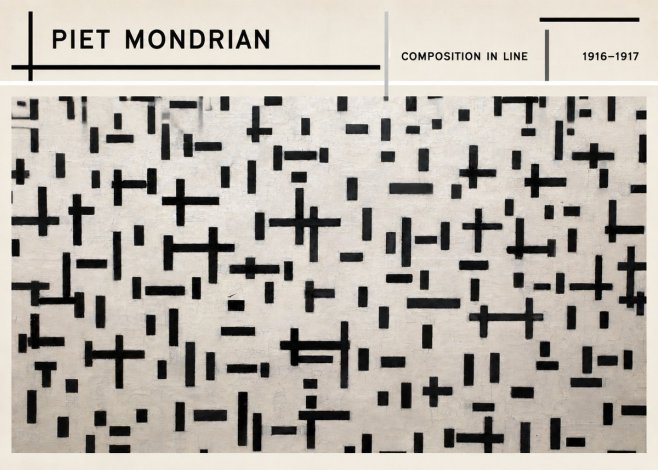 Piet Mondrian Composition in Line No3 - Juliste