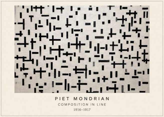 Piet Mondrian Composition in Line No4 - Juliste
