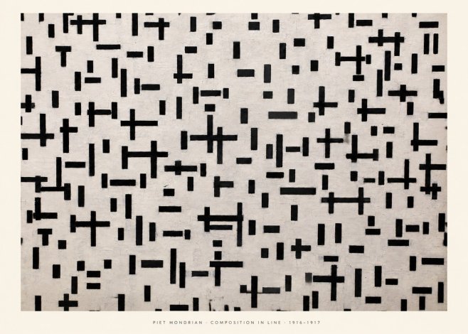 Piet Mondrian Composition in Line No5 - Juliste