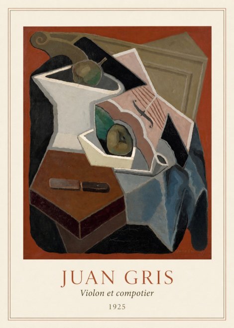 Juan Gris Violon Et Compotier No3 - Juliste