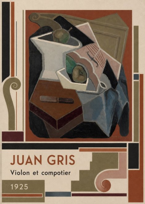 Juan Gris Violon Et Compotier No6 - Juliste