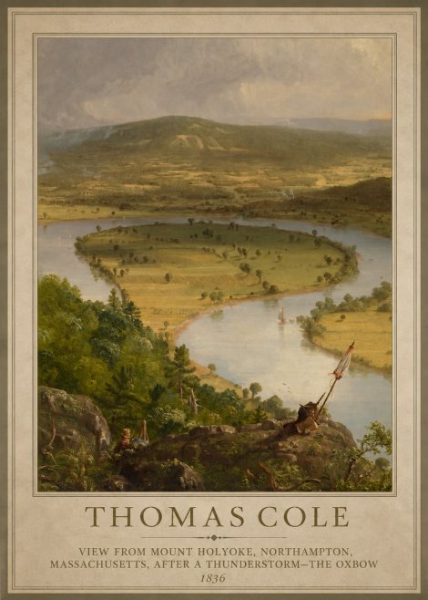 Thomas Cole View from Mount Holyoke, Northampton, Massachusetts, After a Thunderstorm—the Oxbow III No1 - Juliste