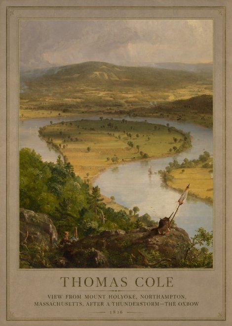 Thomas Cole View from Mount Holyoke, Northampton, Massachusetts, After a Thunderstorm—the Oxbow III No2 - Juliste