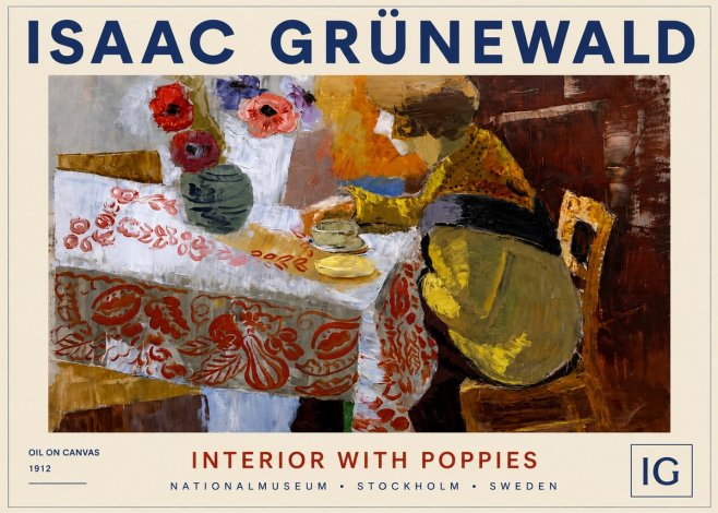 Isaac Grünewald Interior with Poppies No4 - Juliste
