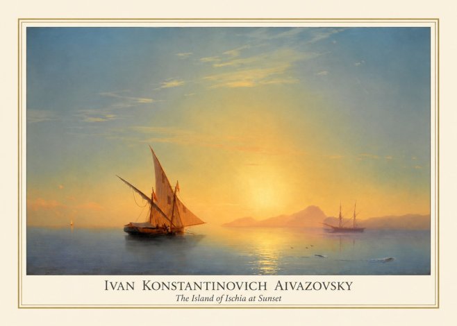 Ivan Konstantinovich Aivazovsky The Island of Ischia at Sunset No4 - Juliste
