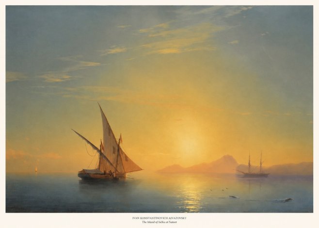 Ivan Konstantinovich Aivazovsky The Island of Ischia at Sunset No6 - Juliste