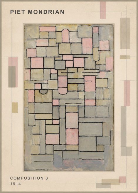 Piet Mondrian Composition 8 No1 - Juliste