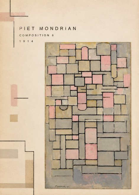 Piet Mondrian Composition 8 No2 - Juliste