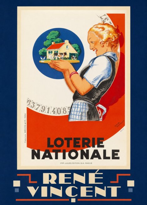 René Vincent Lotterie Nationale No4 - Juliste