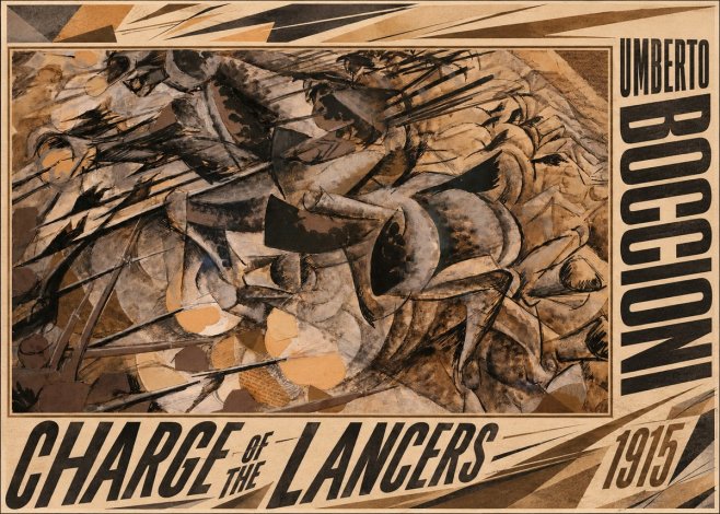 Umberto Boccioni Charge of the Lancers No3 - Juliste