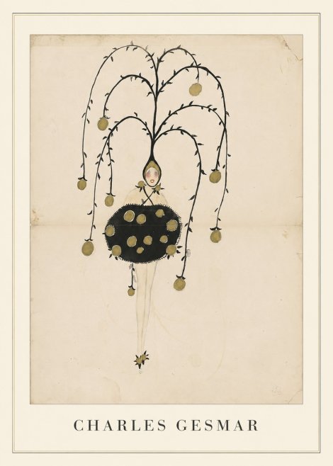 Charles Gesmar Figure with Hanging Orbs No4 - Juliste