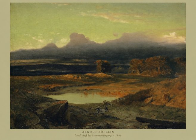 Arnold Böcklin Landschaft Bei Sonnenuntergang No2 - Juliste
