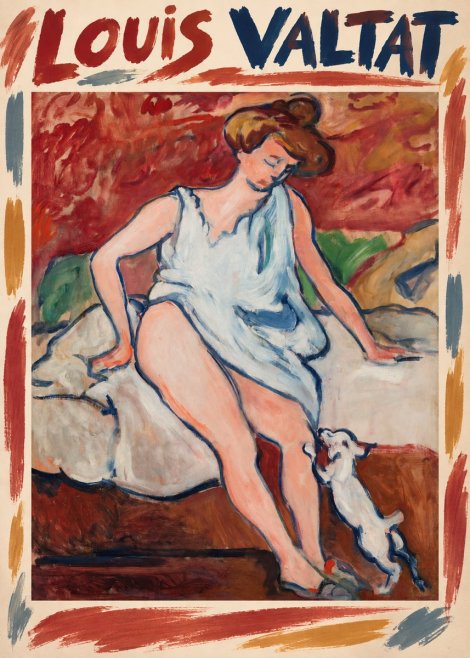 Louis Valtat Woman with a Dog No1 - Juliste
