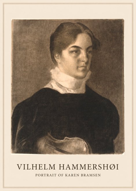 Vilhelm Hammershøi Portrait of Karen Bramsen No1 - Juliste