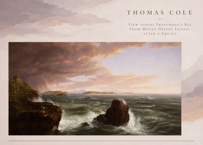 Thomas Cole View Across Frenchman's Bay from Mount Desert Island, After a Squall II No5 - Juliste