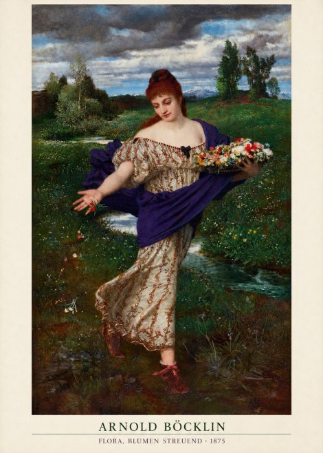 Arnold Böcklin Flora, Blumen Streuend II No2 - Juliste