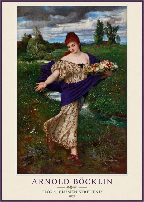 Arnold Böcklin Flora, Blumen Streuend II No4 - Juliste