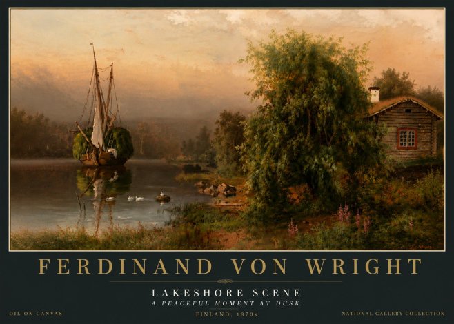 Ferdinand von Wright Lakeshore Scene No6 - Juliste
