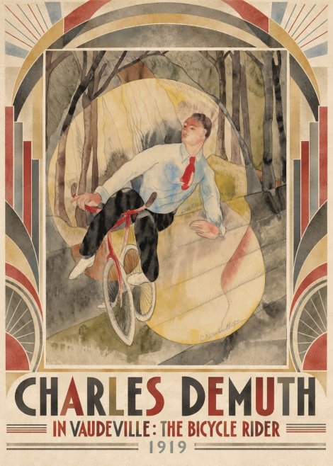 Charles Demuth In Vaudeville: the Bicycle Rider No5 - Juliste