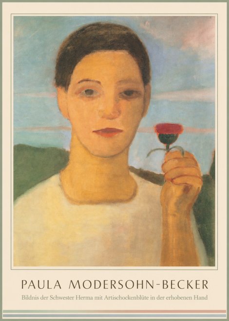 Paula Modersohn-Becker Bildnis Der Schwester Herma Mit Artischockenblüte in Der Erhobenen Hand No1 - Juliste